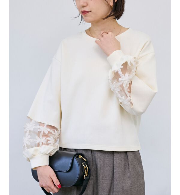  「《WEB限定アイテム》袖レースダンボールスウェット」|スウェット・ジャージ|