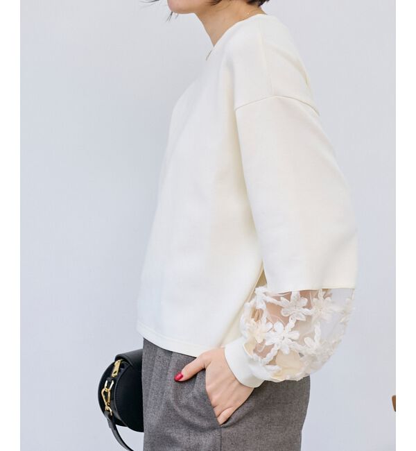  「《WEB限定アイテム》袖レースダンボールスウェット」|スウェット・ジャージ|