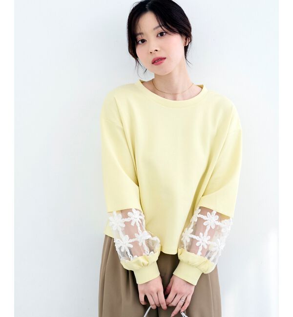  「《WEB限定アイテム》袖レースダンボールスウェット」|スウェット・ジャージ|