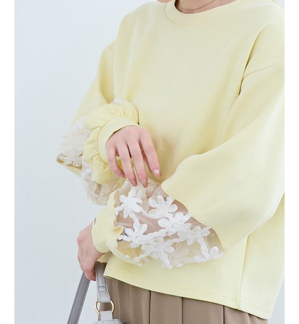  「《WEB限定アイテム》袖レースダンボールスウェット」|スウェット・ジャージ|
