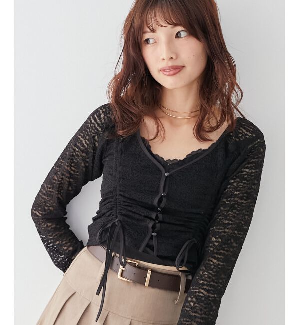 MAJESTICLEGON「レースドロストトップス」|Tシャツ・カットソー|