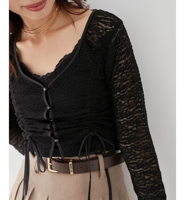 MAJESTICLEGON「レースドロストトップス」|Tシャツ・カットソー|