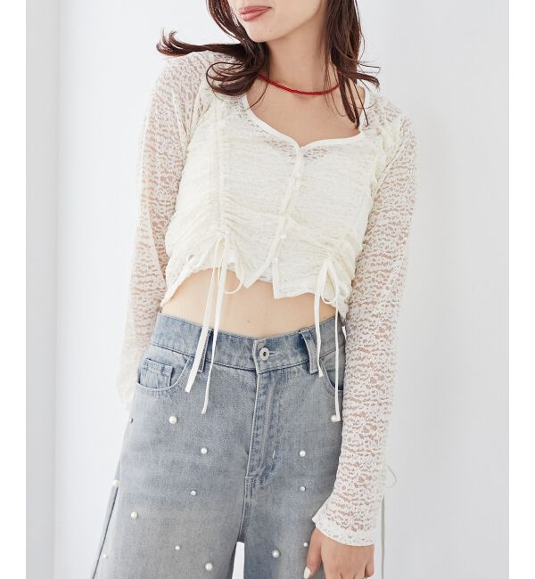 MAJESTICLEGON「レースドロストトップス」|Tシャツ・カットソー|