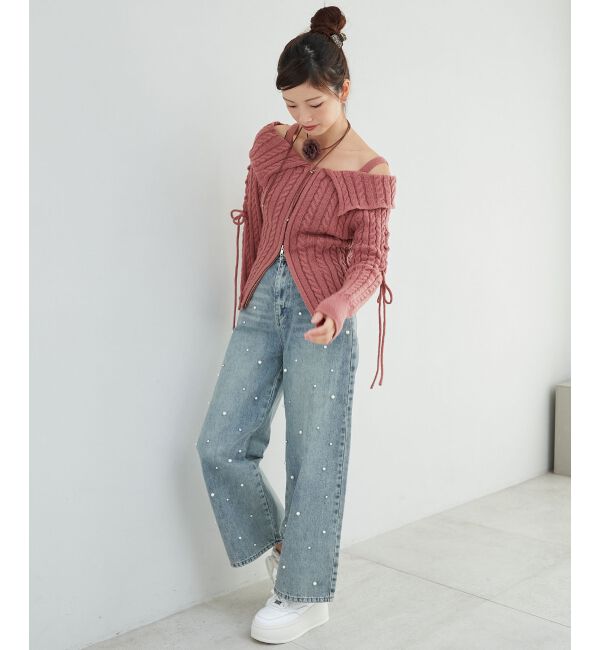 MAJESTICLEGON「ダブルジップケーブルニット」|ニット・セーター|