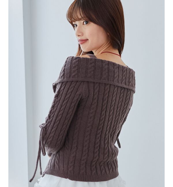 MAJESTICLEGON「ダブルジップケーブルニット」|ニット・セーター|