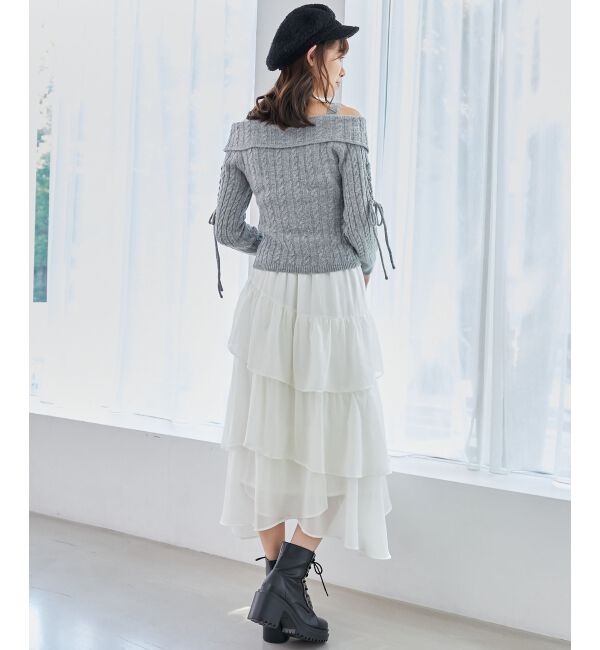 MAJESTICLEGON「ダブルジップケーブルニット」|ニット・セーター|