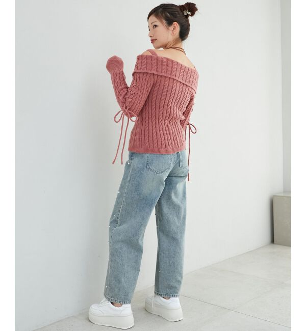 MAJESTICLEGON「ダブルジップケーブルニット」|ニット・セーター|