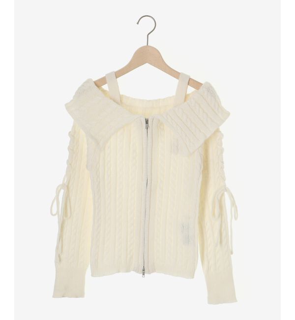 MAJESTICLEGON「ダブルジップケーブルニット」|ニット・セーター|