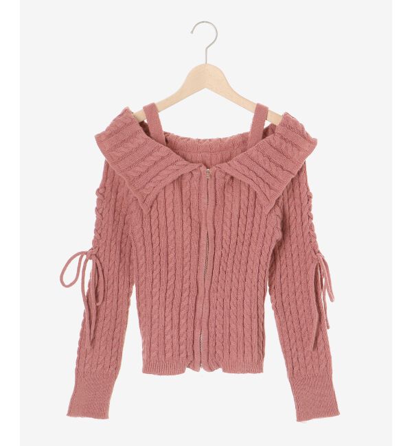 MAJESTICLEGON「ダブルジップケーブルニット」|ニット・セーター|