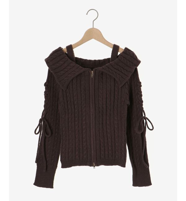 MAJESTICLEGON「ダブルジップケーブルニット」|ニット・セーター|