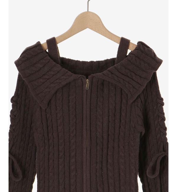 MAJESTICLEGON「ダブルジップケーブルニット」|ニット・セーター|