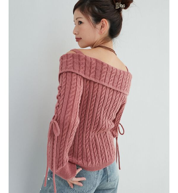 MAJESTICLEGON「ダブルジップケーブルニット」|ニット・セーター|