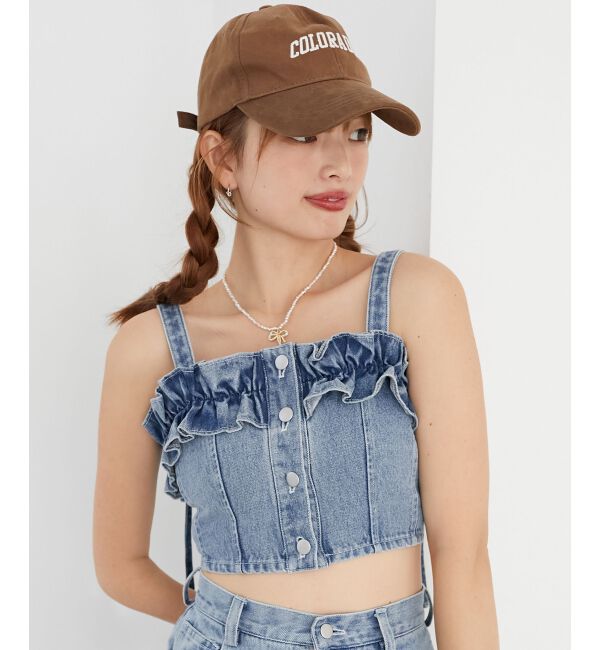 MAJESTICLEGON「マルチwayフリルデニムビスチェ」|キャミソール|