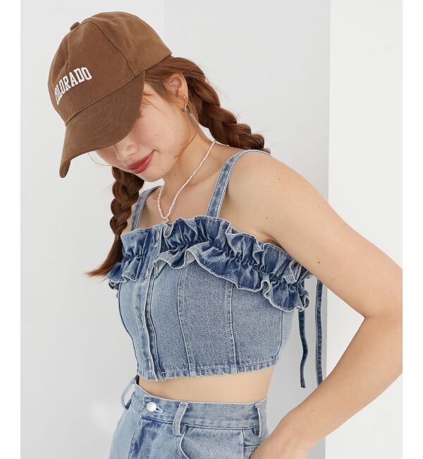 MAJESTICLEGON「マルチwayフリルデニムビスチェ」|キャミソール|