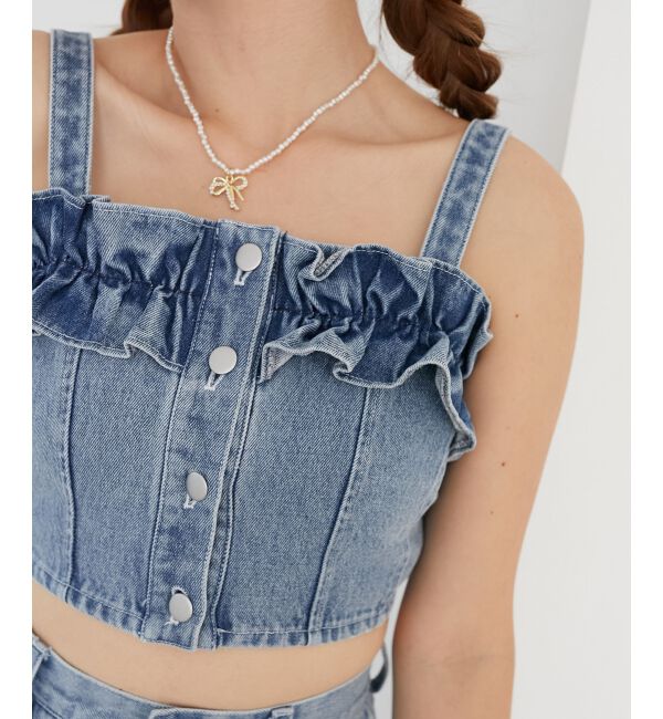 MAJESTICLEGON「マルチwayフリルデニムビスチェ」|キャミソール|