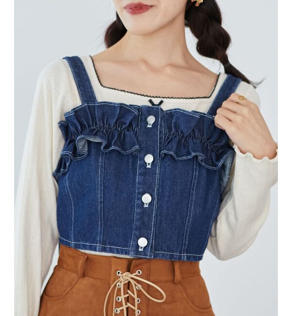 MAJESTICLEGON「マルチwayフリルデニムビスチェ」|キャミソール|