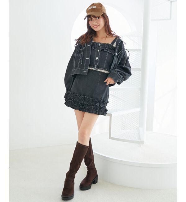 MAJESTICLEGON「マルチwayフリルデニムビスチェ」|キャミソール|