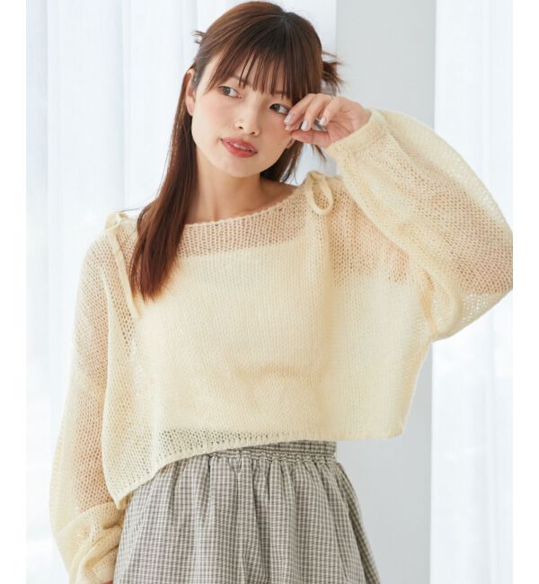 MAJESTICLEGON「レースアップメッシュニット」|ニット・セーター|