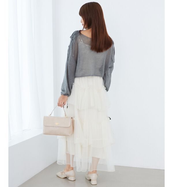 MAJESTICLEGON「レースアップメッシュニット」|ニット・セーター|