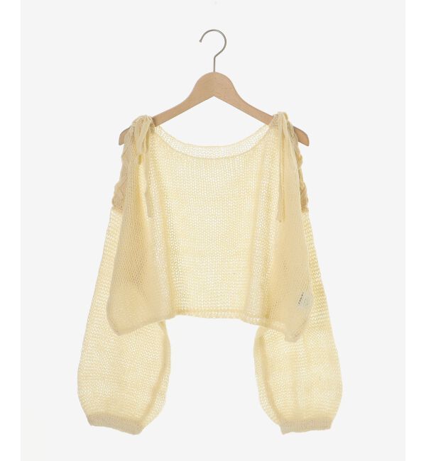 MAJESTICLEGON「レースアップメッシュニット」|ニット・セーター|