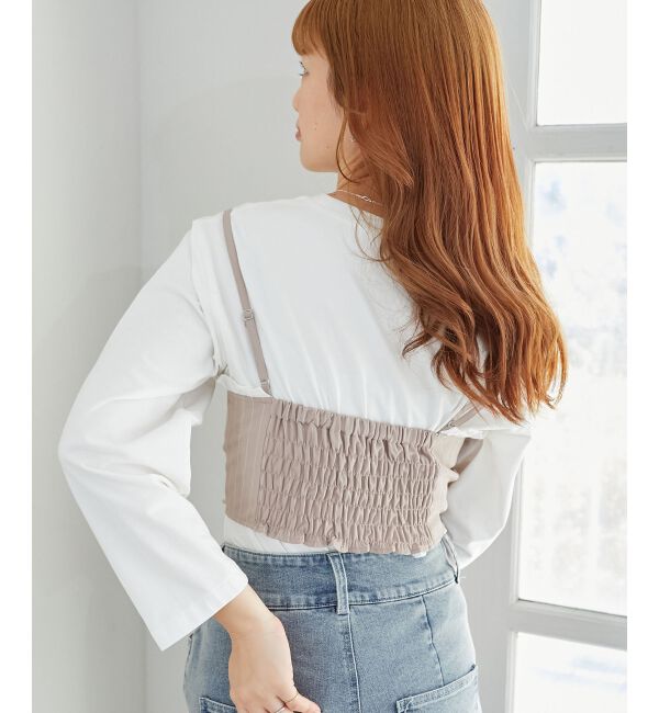 MAJESTICLEGON「バイカラーフリルトリムビスチェ」|キャミソール|