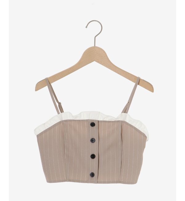 MAJESTICLEGON「バイカラーフリルトリムビスチェ」|キャミソール|