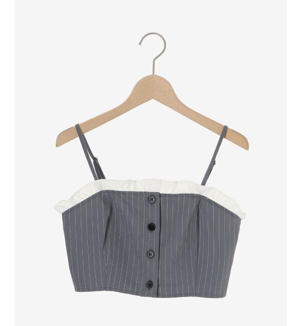 MAJESTICLEGON「バイカラーフリルトリムビスチェ」|キャミソール|