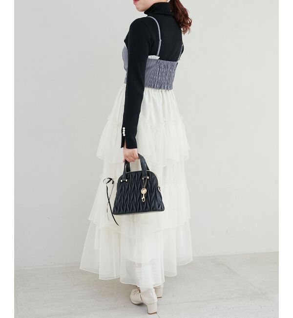 MAJESTICLEGON「バイカラーフリルトリムビスチェ」|キャミソール|