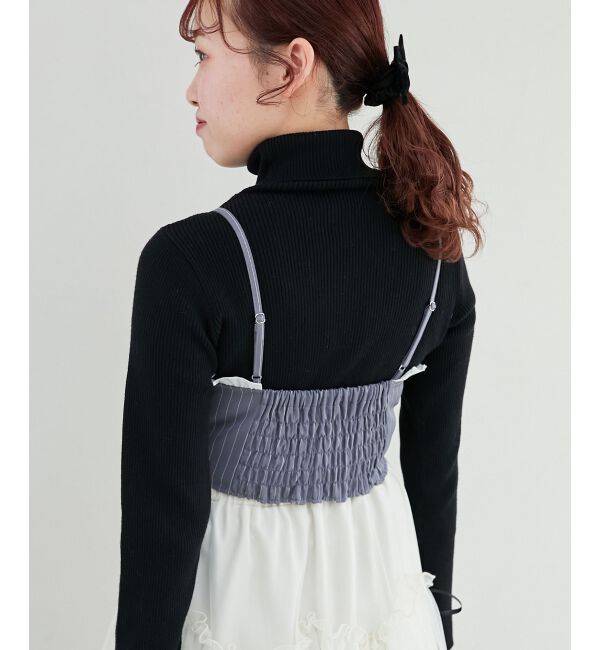 MAJESTICLEGON「バイカラーフリルトリムビスチェ」|キャミソール|