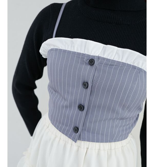 MAJESTICLEGON「バイカラーフリルトリムビスチェ」|キャミソール|