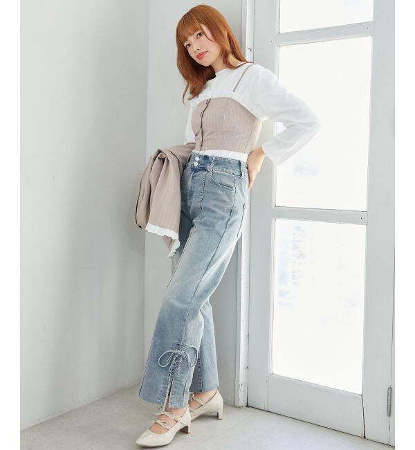 MAJESTICLEGON「バイカラーフリルトリムビスチェ」|キャミソール|