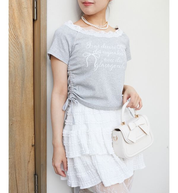  「サイドドロストロゴTシャツ」|Tシャツ・カットソー|グレー