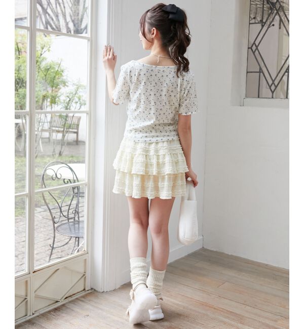  「キャミレイヤードライク半袖トップス」|Tシャツ・カットソー|