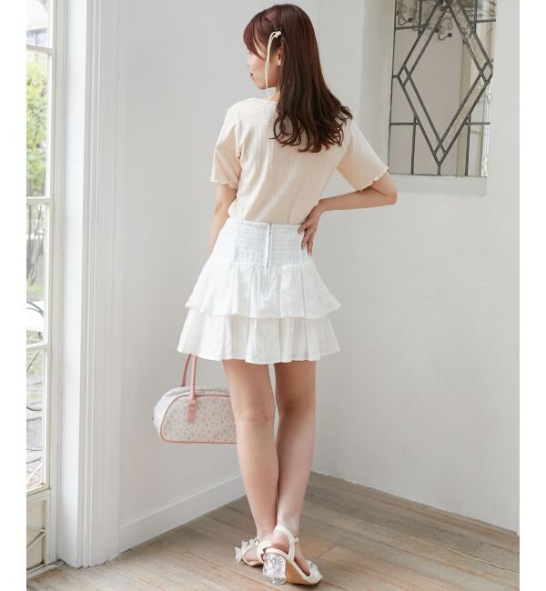  「キャミレイヤードライク半袖トップス」|Tシャツ・カットソー|