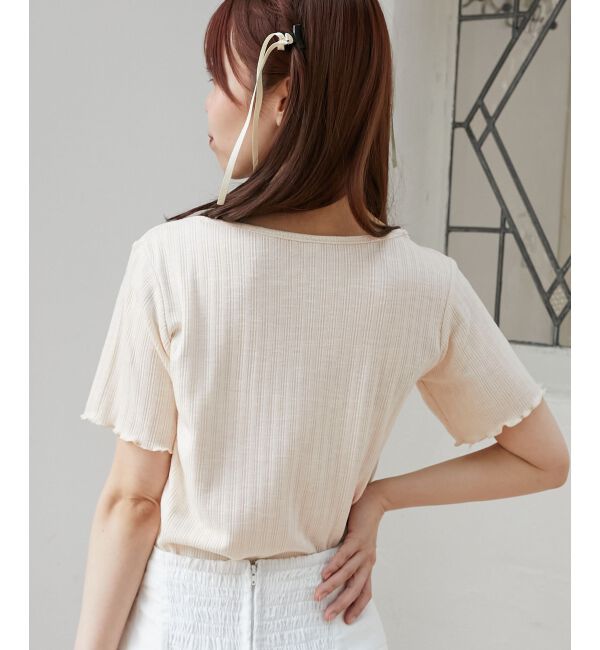  「キャミレイヤードライク半袖トップス」|Tシャツ・カットソー|