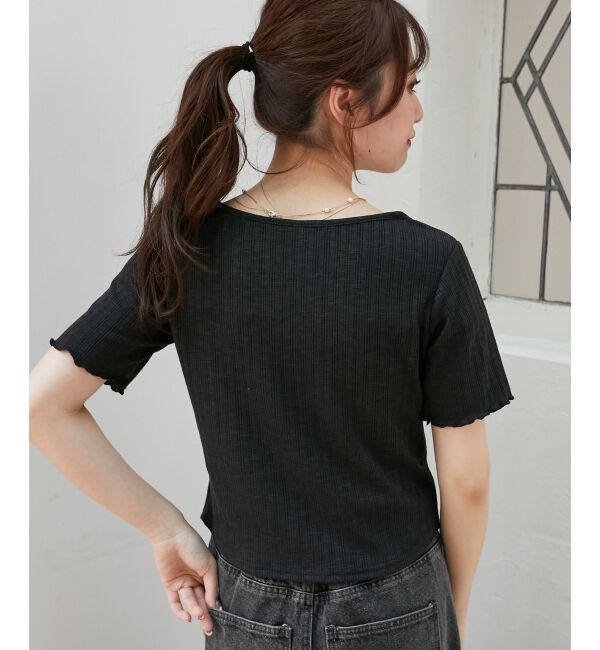  「キャミレイヤードライク半袖トップス」|Tシャツ・カットソー|