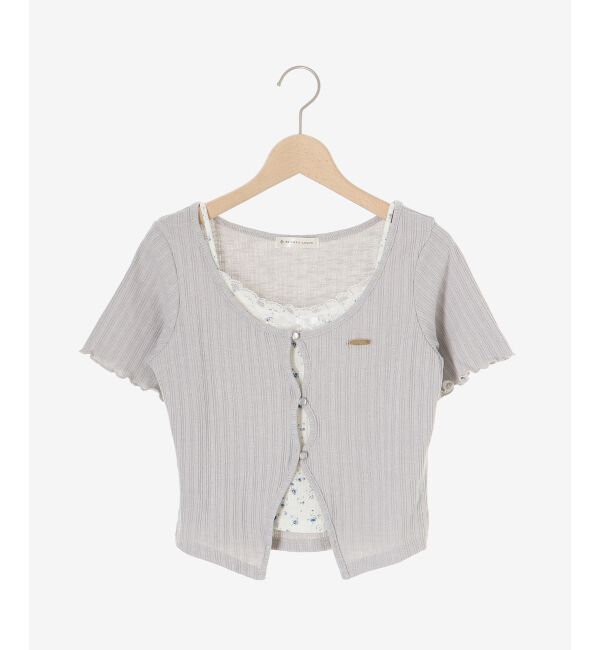  「キャミレイヤードライク半袖トップス」|Tシャツ・カットソー|