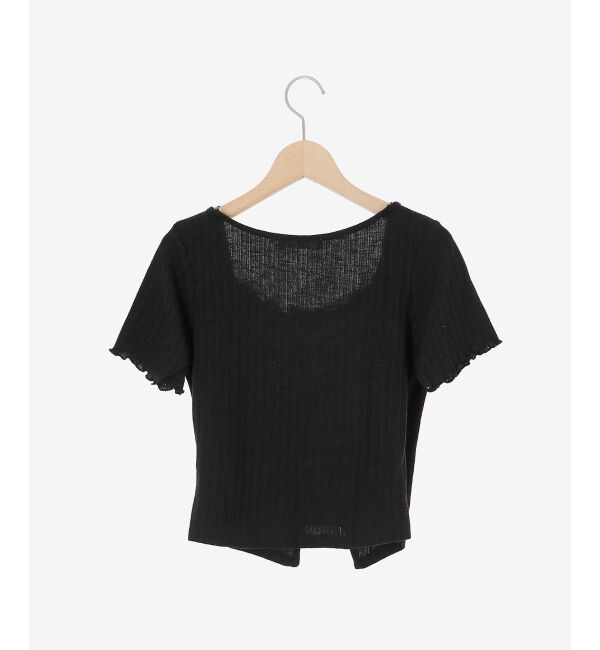  「キャミレイヤードライク半袖トップス」|Tシャツ・カットソー|