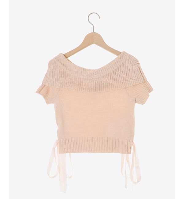  「レースアップオフショルニット」|ニット・セーター|