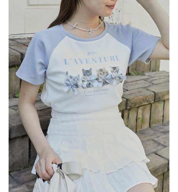  「ラグランネコチャンTシャツ」|Tシャツ・カットソー|