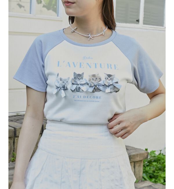  「ラグランネコチャンTシャツ」|Tシャツ・カットソー|