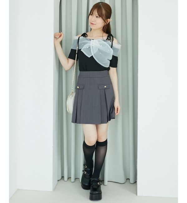  「キラキラビジューオフショルトップス」|Tシャツ・カットソー|