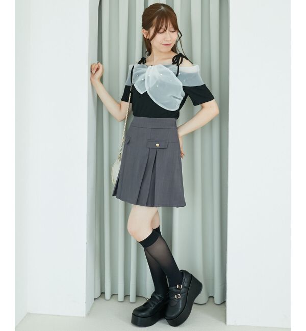  「キラキラビジューオフショルトップス」|Tシャツ・カットソー|