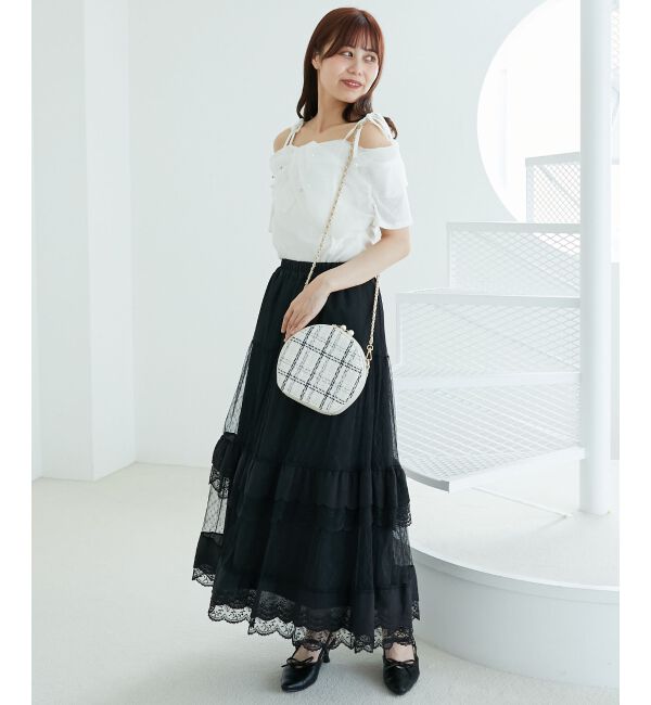  「キラキラビジューオフショルトップス」|Tシャツ・カットソー|