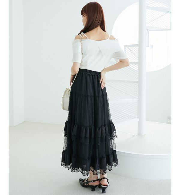  「キラキラビジューオフショルトップス」|Tシャツ・カットソー|