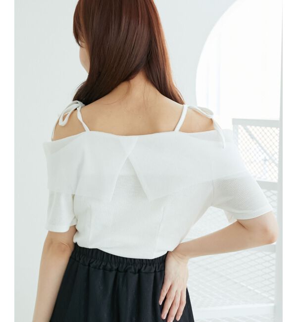  「キラキラビジューオフショルトップス」|Tシャツ・カットソー|