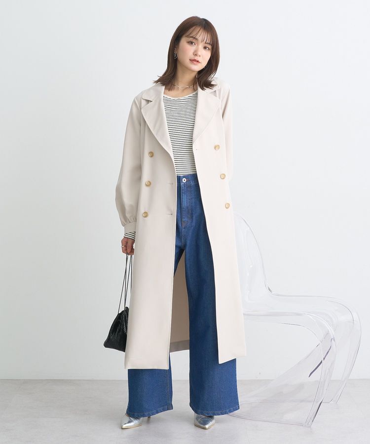 earth music&ecology「パフスリーブトレンチコート」|トレンチコート|