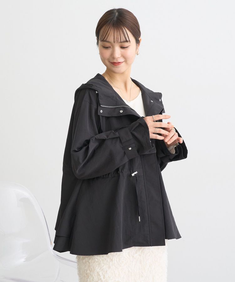 earth music&ecology「ドロストペプラムマウンテンパーカー」|ブルゾン・スタジャン|