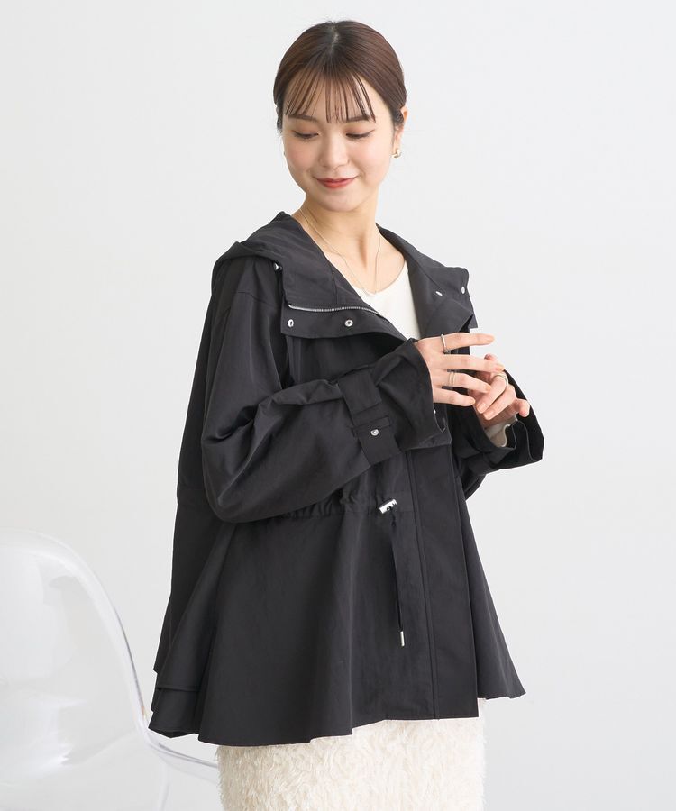 earth music&ecology「ドロストペプラムマウンテンパーカー」|ブルゾン・スタジャン|