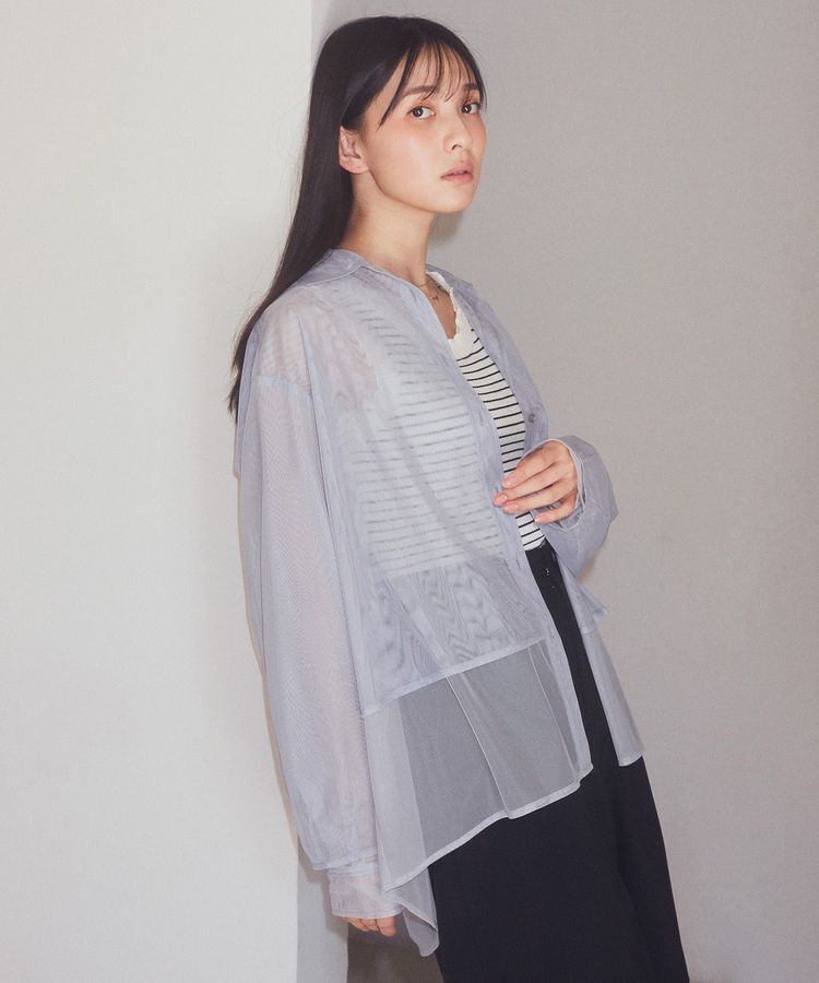 earth music&ecology「チュールレイヤードシャツ」|シャツ・ブラウス|